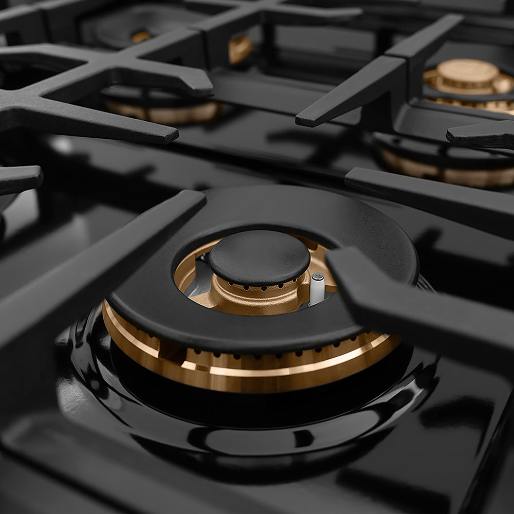 ZLINE Autograph Edition 48 in. Classic Gas Rangetop with 8 Burner DuoPro™ Cooktop in Stainless Steel and Polished Gold Accents (PCRTZ-48-G)