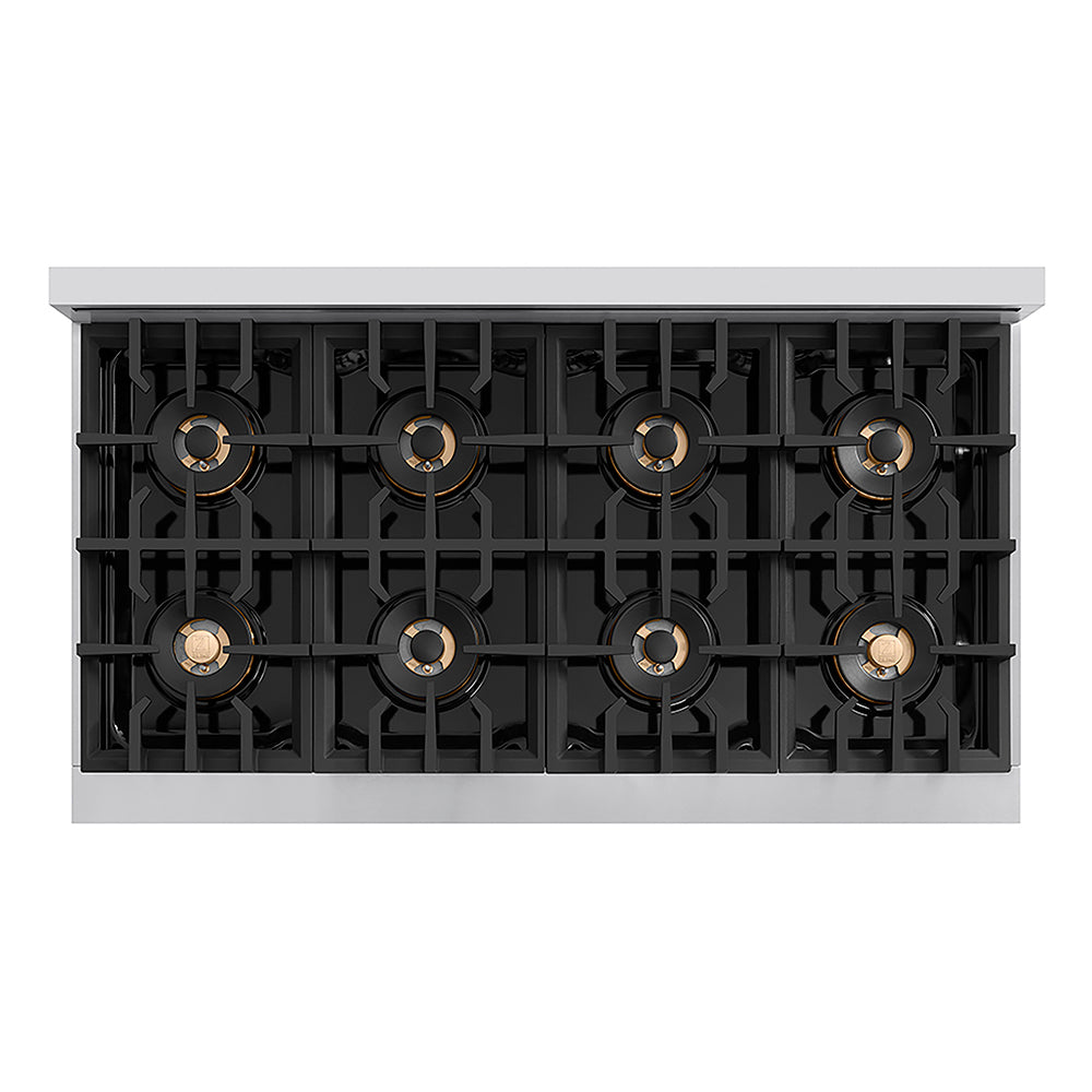 ZLINE Autograph Edition 48 in. Classic Gas Rangetop with 8 Burner DuoPro™ Cooktop in Stainless Steel and Matte Black Accents (PCRTZ-48-MB)