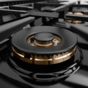 ZLINE 30 in. 4.2 cu. ft. Classic Gas Range with 4 Burner DuoPro™ Cooktop and Convection Gas Oven in Stainless Steel (PCGR30) close-up, DuoPro™ burner.