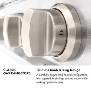 ZLINE 48 in. Classic Gas Rangetop with 8 Burners and Porcelain Cooktop in Satin Stainless Steel (RTS-48)