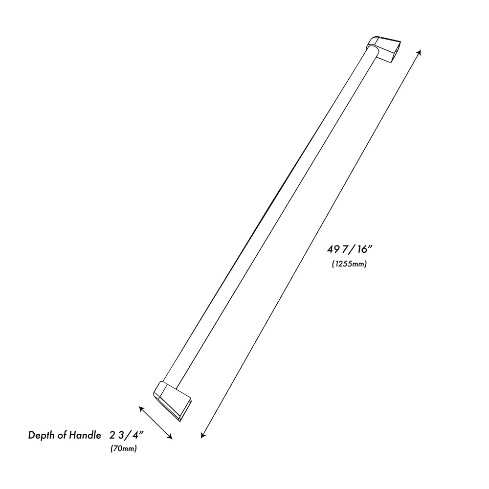 ZLINE Autograph Edition Column Refrigeration Helix Handle (Set of 1) in Champagne Bronze (RCHZ-K-CB) dimensional diagram.