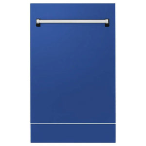 ZLINE 18 in. Tallac Series 3rd Rack Top Control Dishwasher with a Stainless Steel Tub with Blue Matte Panel, 51dBa (DWV-BM-18) main image.