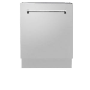 ZLINE Kitchen Package with 36 in. French Door Refrigerator, 36 in. Dual Fuel Range, 36 in. Range Hood, 24 in. Microwave Drawer, 24 in. Tall Tub Dishwasher and 24 in. Wine Cooler in Stainless Steel (6KPR-RARH36-MWDWV-RWV)