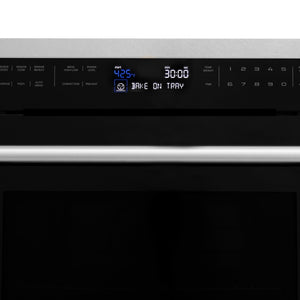 ZLINE 24 in. Built-in Convection Microwave Oven in Fingerprint Resistant Stainless Steel (MWO-24-SS) close-up, display.