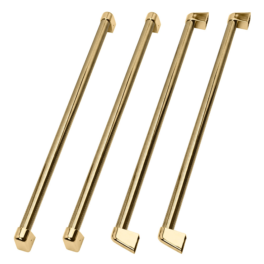ZLINE Autograph Edition 36 in. Freestanding French Door Refrigerator Helix Handles (Set of 4) in Polished Gold (RFMHZ-36-K-G)