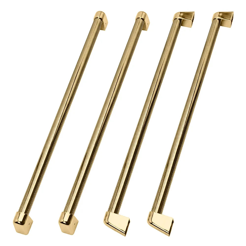 ZLINE Autograph Edition 36 in. Freestanding French Door Refrigerator Helix Handles (Set of 4) in Polished Gold (RFMHZ-36-K-G) main image.
