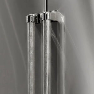 ZLINE Autograph Edition 36 in. Freestanding French Door Refrigerator Helix Handles (Set of 4) in Polished Nickel (RFMHZ-36-K-PN) on appliance showing diamond knurled details.