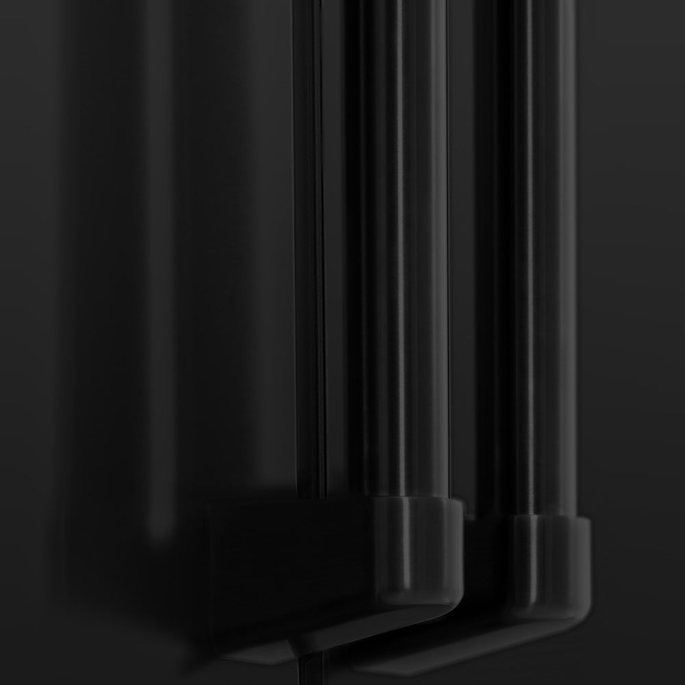 ZLINE 36 in. 21.6 cu. ft. Counter-Depth French Door Refrigerator with Water and Ice Dispenser in Fingerprint-Resistant Black Stainless Steel (RFM-W-36-BS)