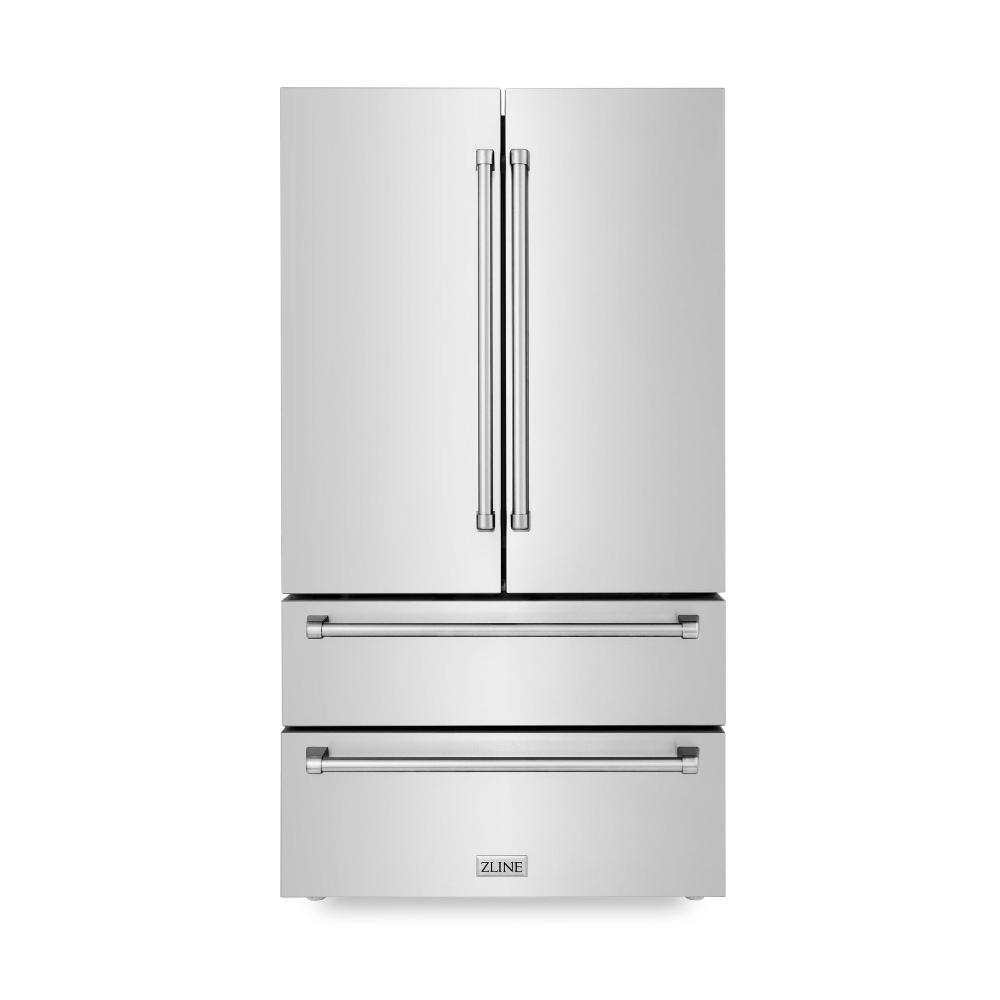 ZLINE 36 in. Freestanding French Door Refrigerator with Ice Maker in Fingerprint Resistant Stainless Steel (RFM-36)