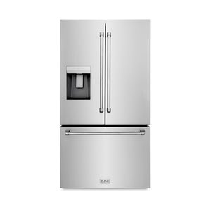 ZLINE 36 in. 28.9 cu. ft. Standard-Depth French Door External Water Dispenser Refrigerator with Dual Ice Maker in Fingerprint-Resistant Stainless Steel (RSM-W-36)