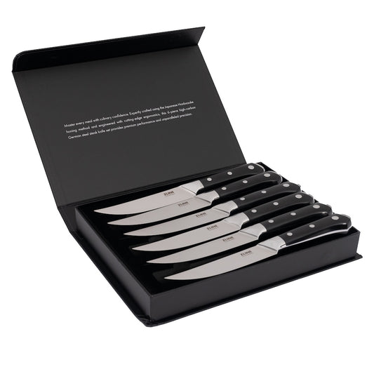 ZLINE 6-Piece Professional German Steel Steak Knife Set (STK-GS-6) in box, open.