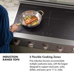 ZLINE Autograph Edition 36 in. Paramount Induction Rangetop with 5 Element Cooktop in Stainless Steel and Matte Black Accents (SINRTZ-36-MB)