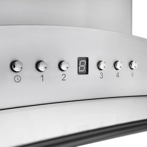 ZLINE 36 in. Convertible Vent Island Mount Range Hood in Stainless Steel and Glass (GL9i-36)