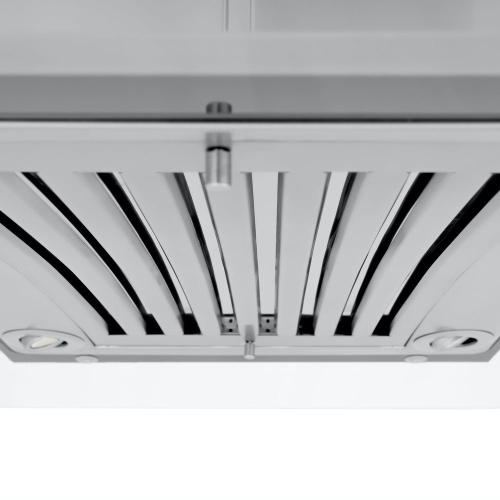 ZLINE 30 in. CrownSound™ Ducted Vent Island Mount Range Hood in Stainless Steel and Glass with Built-in Bluetooth Speakers (GL9iCRN-BT-30)