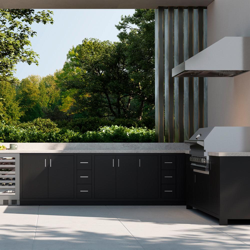 ZLINE 42 in. Under Cabinet Outdoor Grill Hood (GOU1-42) in a luxury outdoor kitchen.