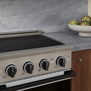 ZLINE Autograph Edition 24 in. 3.2 cu. ft. Marino Induction Range with 3 Element Cooktop and Electric Convection Oven in Stainless Steel with White Matte Door and Matte Black Accents (MINRZ-WM-24-MB)