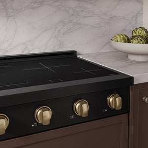 ZLINE Autograph Edition 30 in. Paramount Induction Rangetop with 4 Element Cooktop in Black Stainless Steel and Champagne Bronze Accents (SINRTBZ-30-CB)