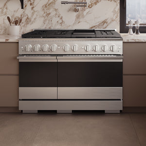 ZLINE 48 in. 6.7 cu. ft. Marino Gas Range with 8 Burner DuoPro™ Cooktop and Dual Ovens in Stainless Steel (PMGR48)