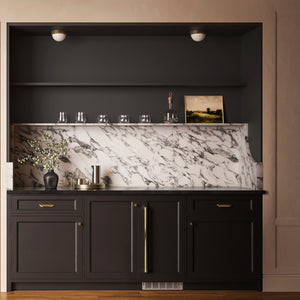 ZLINE Autograph Edition 15 in. Touchstone Nugget Ice Maker with Drain Pump and Panel-Ready Door with Polished Gold Handle (INGDPZ-15-G)