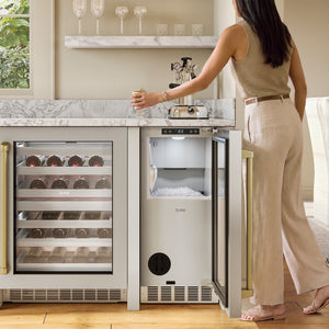 ZLINE Autograph Edition 15 in. Touchstone Nugget Ice Maker with Drain Pump and Solid Stainless Steel Door with Champagne Bronze Handle (INGDZ-ST-15-CB)