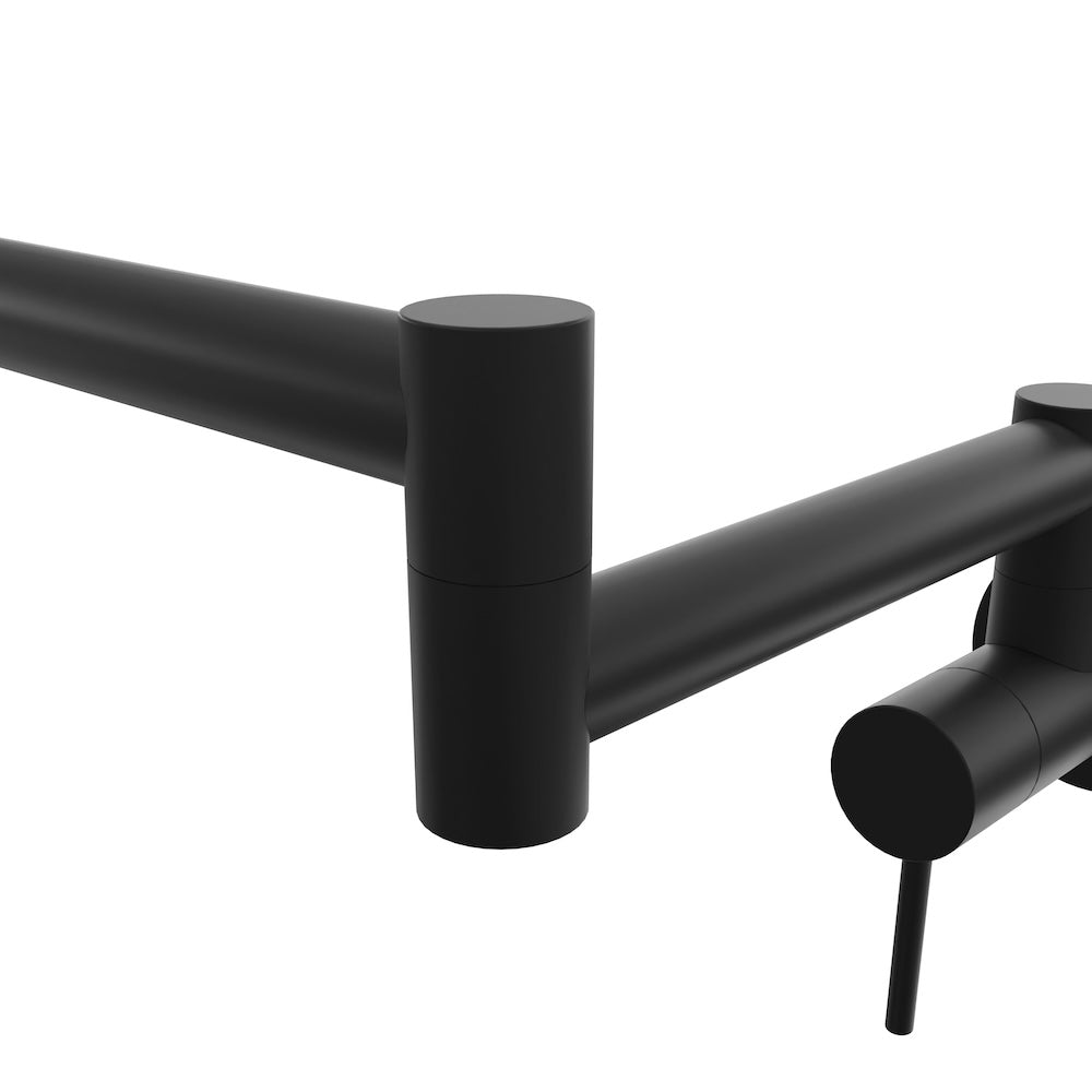 ZLINE Gemini Pot Filler in Matte Black (GEM-FPF-MB) hinge.