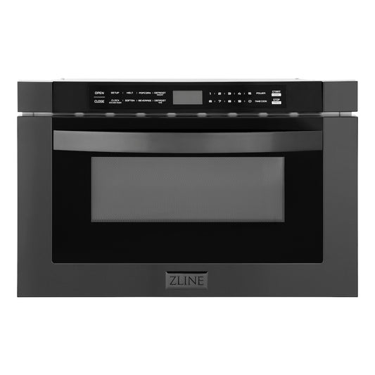ZLINE 24 in. 1.2 cu. ft. Black Stainless Steel Built-in Microwave Drawer (MWD-1-BS) main image.