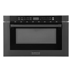 ZLINE 24 in. 1.2 cu. ft. Built-in Microwave Drawer with a Traditional Handle in Black Stainless Steel (MWD-1-BS-H) main image.