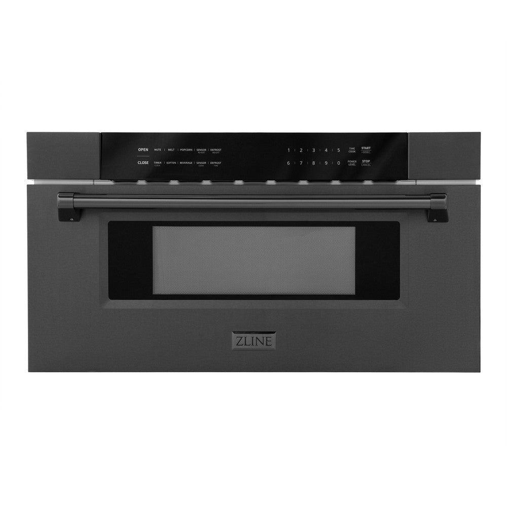 ZLINE 30 in. 1.2 cu. ft. Black Stainless Steel Built-In Microwave Drawer (MWD-30-BS) 