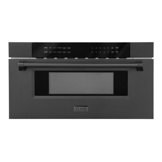 ZLINE 30 in. 1.2 cu. ft. Black Stainless Steel Built-In Microwave Drawer (MWD-30-BS) 