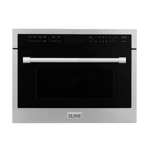 ZLINE 24 in. Stainless Steel Built-in Convection Microwave Oven with Speed and Sensor Cooking (MWO-24) front, closed.