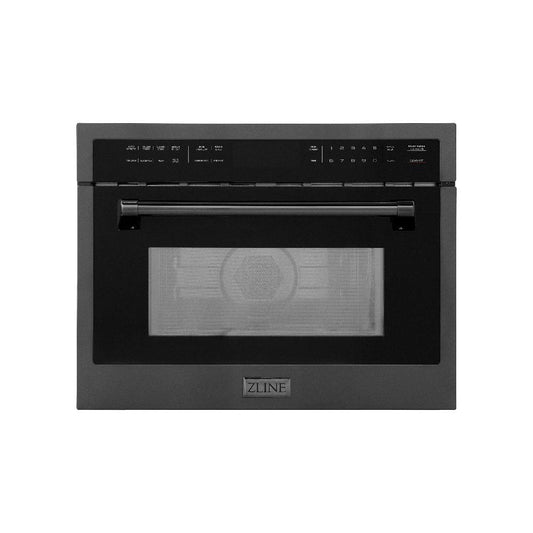 ZLINE 24 in. Black Stainless Steel Built-in Convection Microwave Oven with Speed and Sensor Cooking (MWO-24-BS)