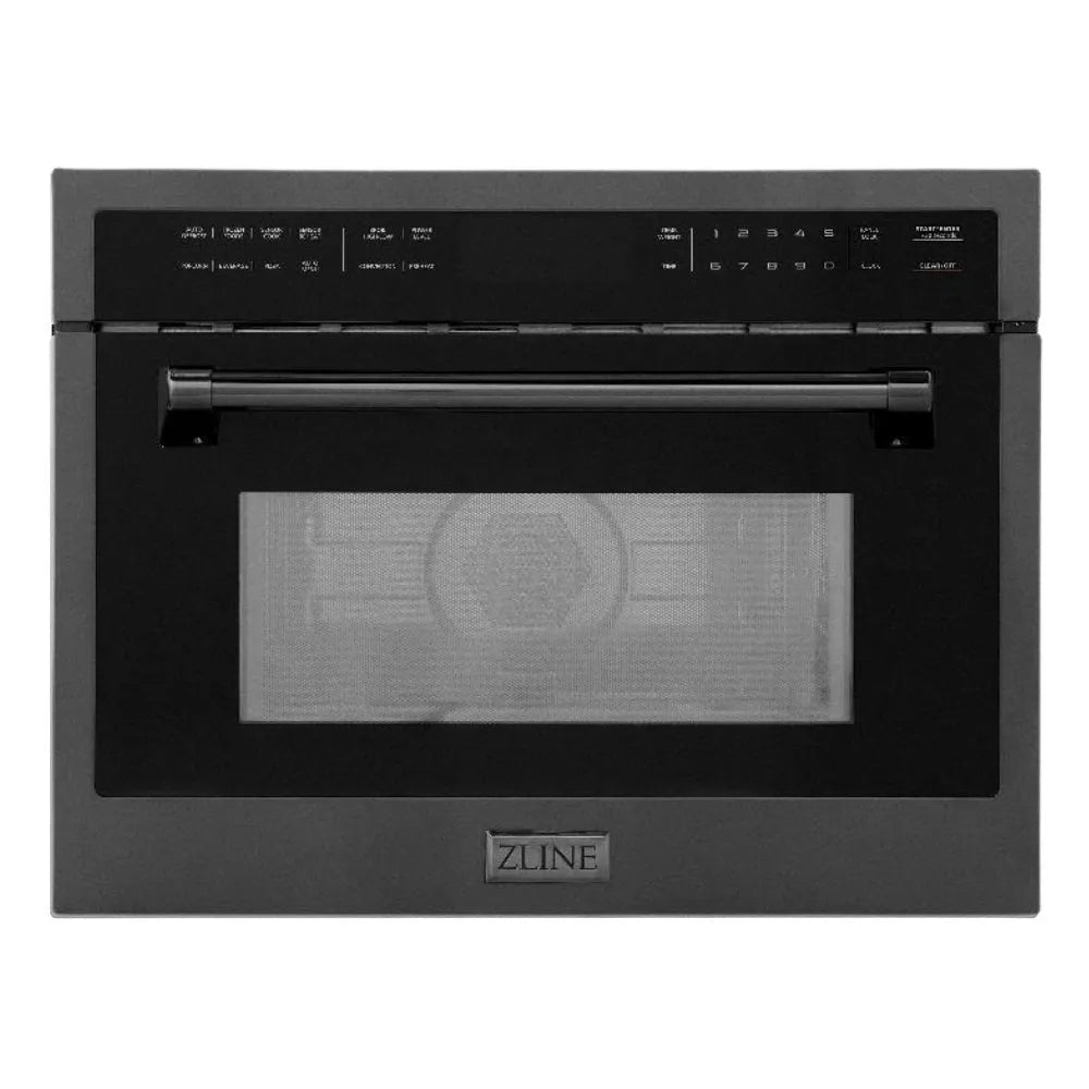ZLINE 24 in. Black Stainless Steel Built-in Convection Microwave Oven with Speed and Sensor Cooking (MWO-24-BS) main image.