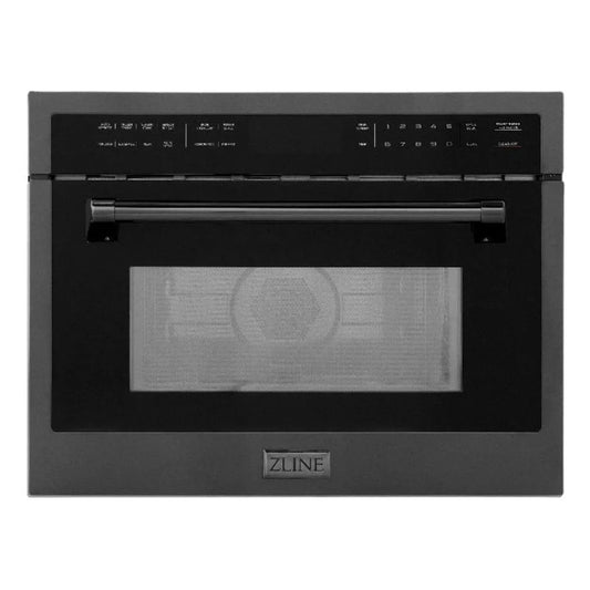 ZLINE 24 in. Black Stainless Steel Built-in Convection Microwave Oven with Speed and Sensor Cooking (MWO-24-BS) main image.