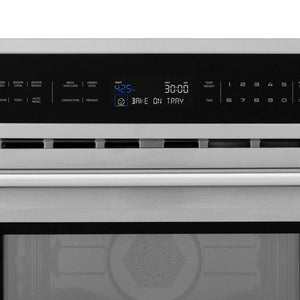 ZLINE 30 in. 1.6 cu ft. Stainless Steel Built-in Convection Microwave Oven (MWO-30) close-up, display and controls.