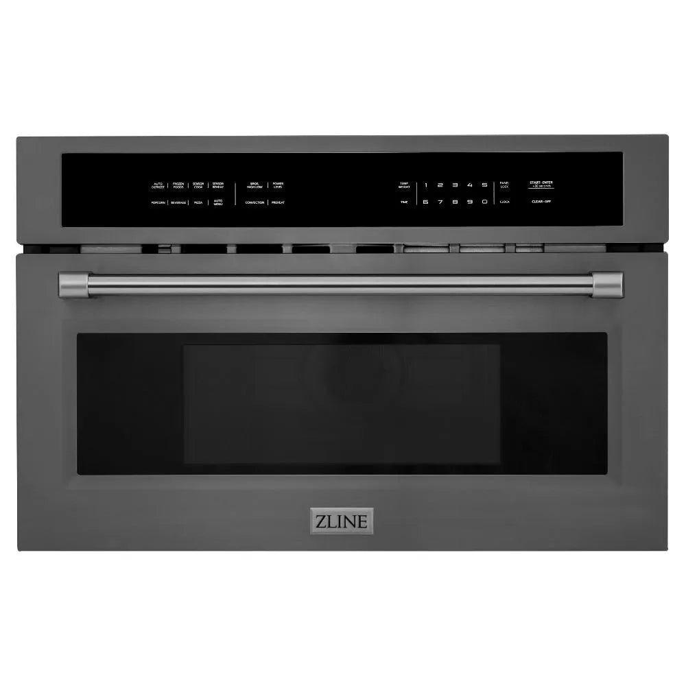 ZLINE 30 in. 1.6 cu ft. Black Stainless Steel Built-in Convection Microwave Oven (MWO-30-BS) main image.