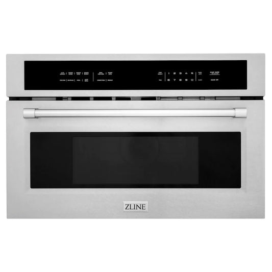 ZLINE 30 in. 1.6 cu ft. Built-in Convection Microwave Oven in Satin Stainless Steel with Speed and Sensor Cooking (MWO-30-SS) main image.