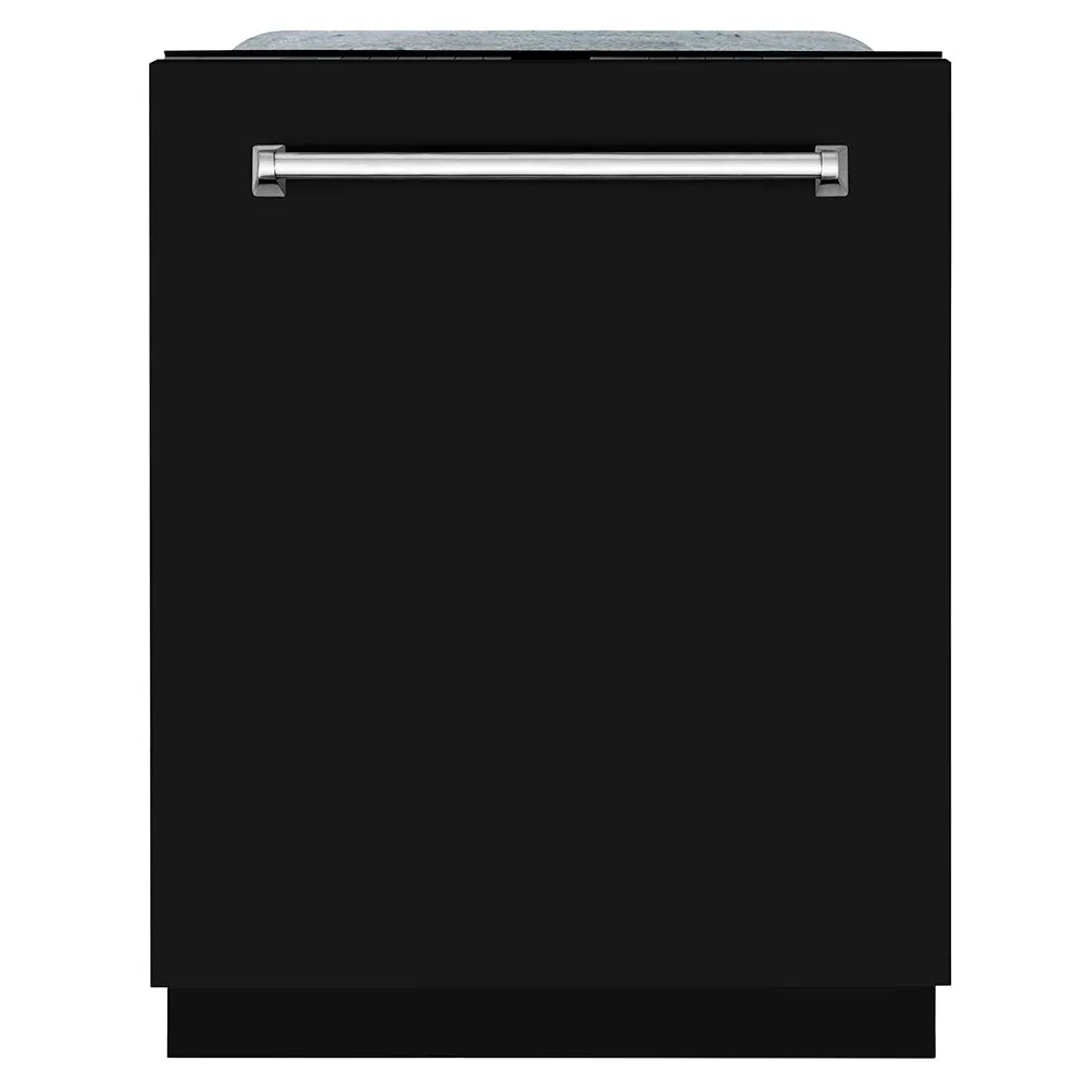 ZLINE 24 in. Monument Series 3rd Rack Dishwasher with Auto Door Open Drying, 44dBa, Black Matte Panel (DWMT-BLM-24) main image.