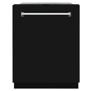 ZLINE 24 in. Monument Series 3rd Rack Dishwasher with Auto Door Open Drying, 44dBa, Black Matte Panel (DWMT-BLM-24) main image.