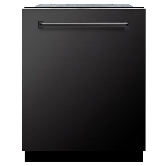 ZLINE 24 in. Monument Series 3rd Rack Dishwasher with Auto Door Open Drying, 44dBa, Black Stainless Steel Panel (DWMT-BS-24)