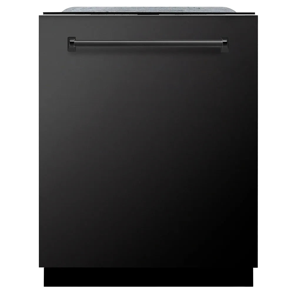 ZLINE 24 in. Monument Series 3rd Rack Dishwasher with Auto Door Open Drying, 44dBa, Black Stainless Steel Panel (DWMT-BS-24) main image.