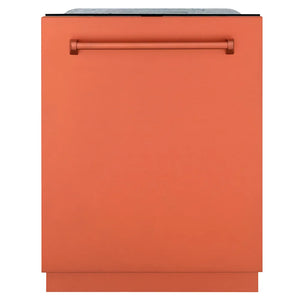 ZLINE 24 in. Monument Series 3rd Rack Dishwasher with Auto Door Open Drying, 44dBa, Copper Panel (DWMT-C-24) main image.