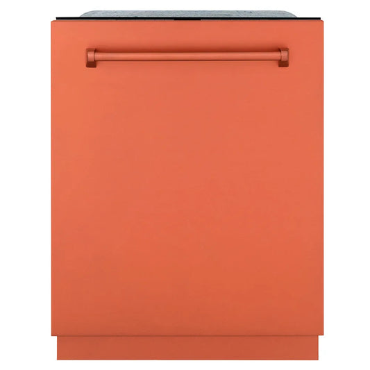 ZLINE 24 in. Monument Series 3rd Rack Dishwasher with Auto Door Open Drying, 44dBa, Copper Panel (DWMT-C-24) main image.