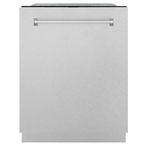 ZLINE 24 in. Monument Series 3rd Rack Dishwasher with Auto Door Open Drying, 44dBa, Satin Stainless Steel Panel (DWMT-SN-24) main image.