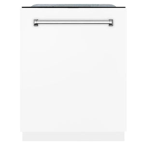 ZLINE 24 in. Monument Series 3rd Rack Dishwasher with Auto Door Open Drying, 44dBa, White Matte Panel (DWMT-WM-24) main image.