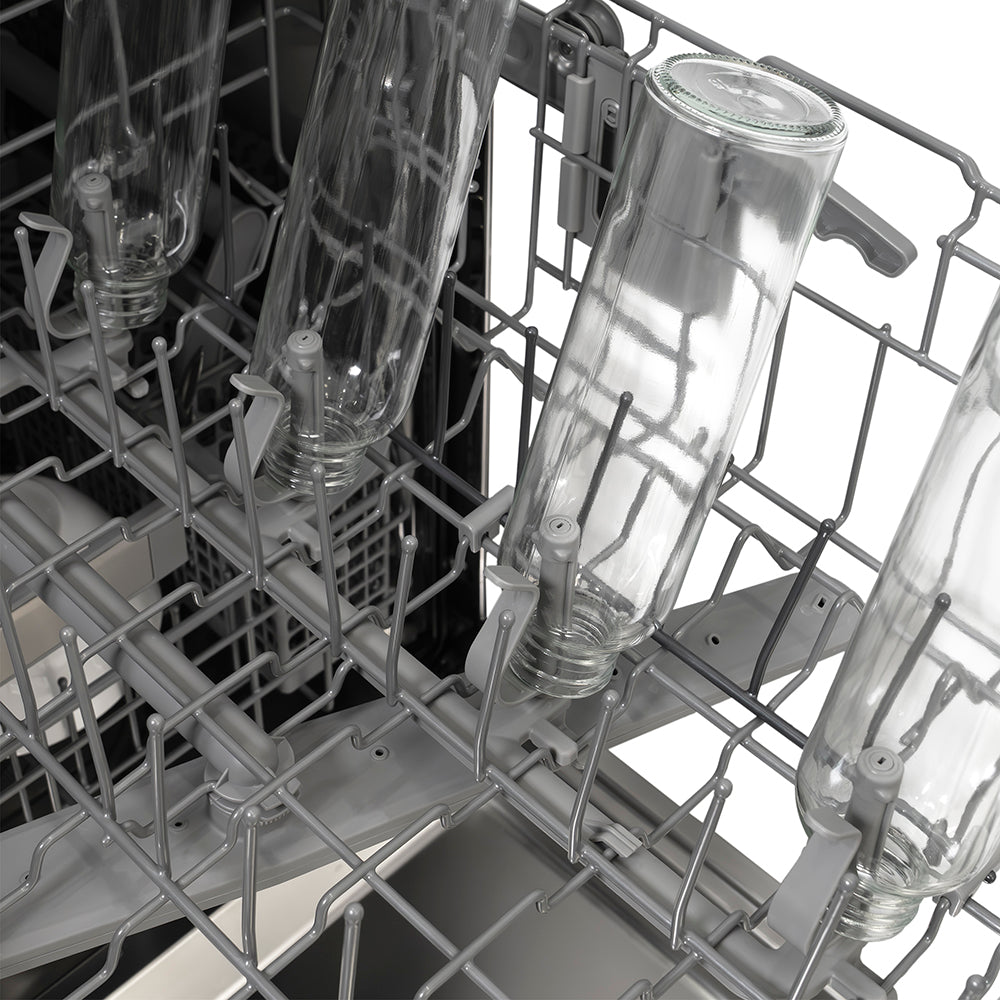 ZLINE Autograph Edition 24 in. Monument Series 3rd Rack Dishwasher with Auto Door Open Drying, 44dBa, Stainless Steel Panel with Champagne Bronze Handle (DWMTZ-304-24-CB)