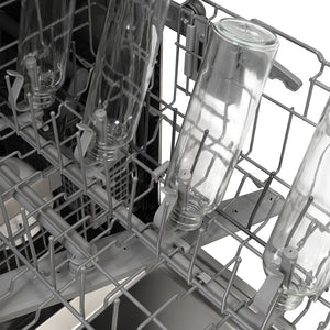 ZLINE Autograph Edition 24 in. Monument Series 3rd Rack Dishwasher with Auto Door Open Drying, 44dBa, Stainless Steel Panel with Champagne Bronze Handle (DWMTZ-304-24-CB)