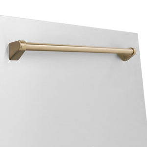 ZLINE Autograph Edition 24 in. Monument Series 3rd Rack Dishwasher with Auto Door Open Drying, 44dBa, Stainless Steel Panel with Champagne Bronze Handle (DWMTZ-304-24-CB)