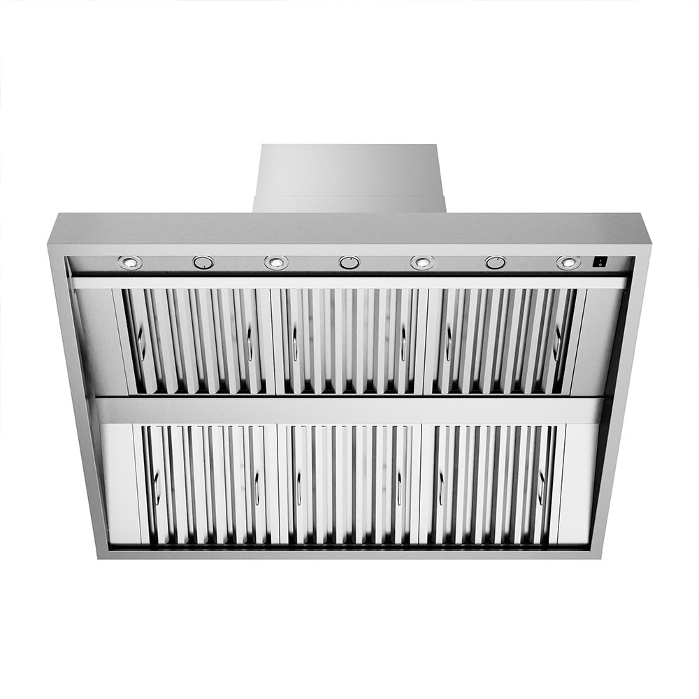 ZLINE 48 in. Wall Mount Outdoor Grill Hood (GOW2-48) front, under.