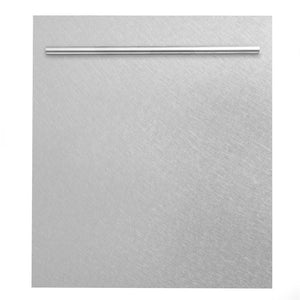 ZLINE 24 in. Top Control Built-In Dishwasher with Satin Stainless Steel Panel and Stainless Steel Tub with Modern Style Handle, 52dBa (DW-SN-24) side.