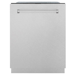 ZLINE 24 in. Monument Series 3rd Rack Top Touch Control Dishwasher with Satin Stainless Steel Panel and Stainless Steel Tub, 45dBa (DWMT-SN-24) main image.